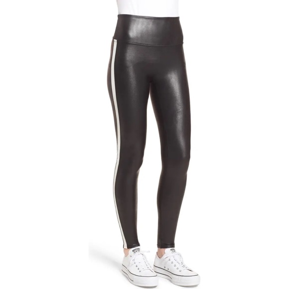 Spanx Faux Leather Side Stripe Leggings - Picture 7 of 9